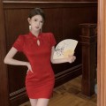 Lace slim-fitting improved cheongsam